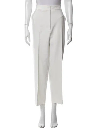 Pre-owned Lela Rose Wide Leg Pants In White