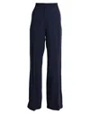 Lela Rose Catherine Stretch Twill Ankle Pants In Blue