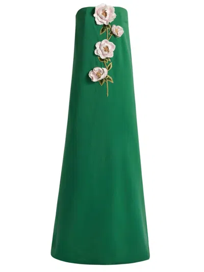 Lela Rose Women's 3d Peony-embroidered Faille Gown In Green