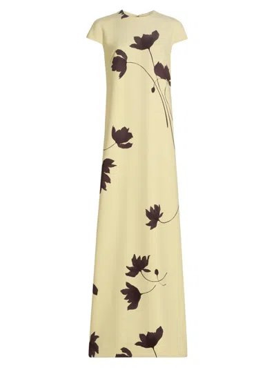Lela Rose Women's Augusta Floral A-line Gown In Neutral