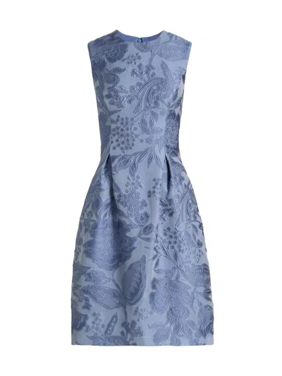 Lela Rose Women's Betsy Floral Fil Coupe Dress In Blue