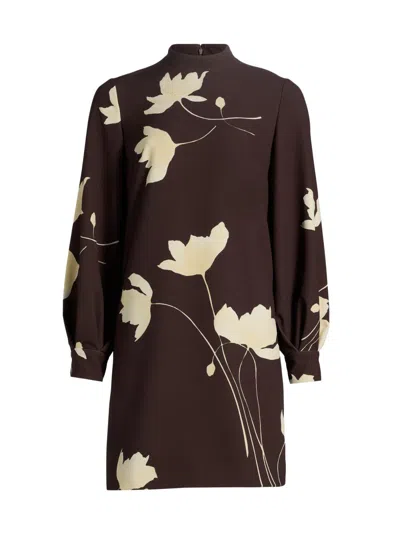 Lela Rose Women's Elizabeth Floral Crêpe Minidress In Brown