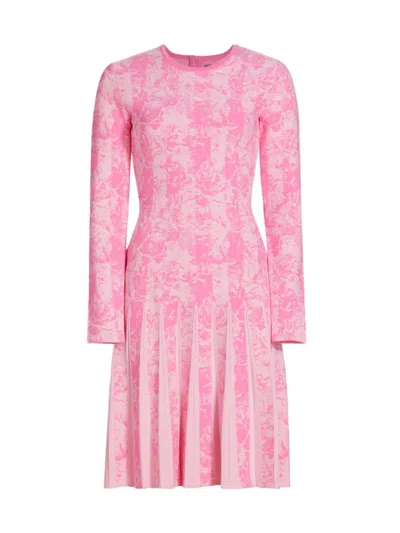 Lela Rose Women's Knitted Jacquard Knee-length Dress In Peony Multi