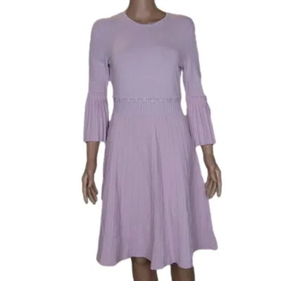 Lela Rose Women's Pleated Long Sleeve Fit & Flare Dress In Lavender In Purple