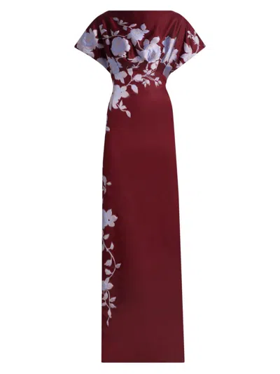 Lela Rose Women's Rose Fil Coupé Column Gown In Brown