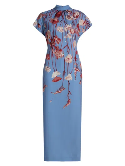 Lela Rose Women's Stella Floral Crêpe Midi-dress In Multi