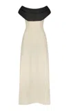 Lela Rose Wool Crepe Cowl Neck Gown In Multi
