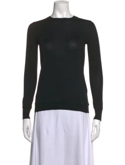 Pre-owned Lela Rose Wool Crew Neck Sweater In Black