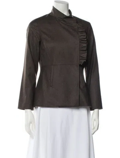 Pre-owned Lela Rose Wool Evening Jacket In Neutral