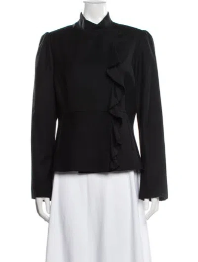 Pre-owned Lela Rose Wool Jacket In Black