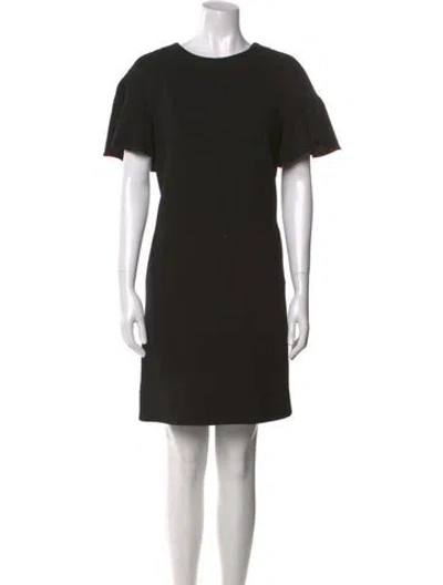 Pre-owned Lela Rose Wool Knee-length Dress In Black