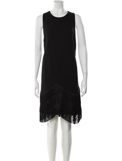 Pre-owned Lela Rose Wool Knee-length Dress In Black