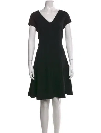 Pre-owned Lela Rose Wool Knee-length Dress In Black