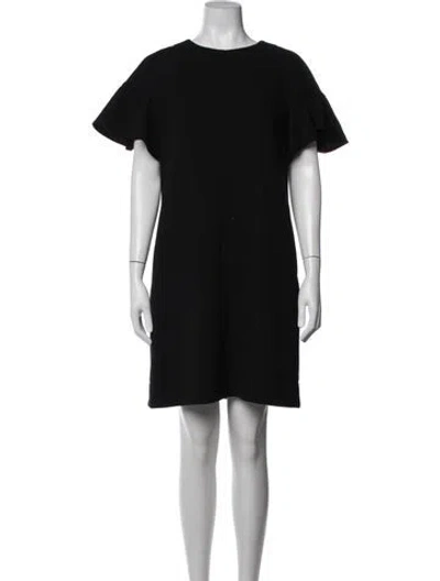 Pre-owned Lela Rose Wool Knee-length Dress In Black