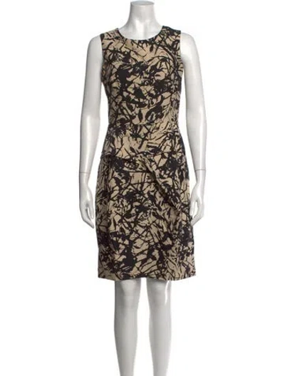Pre-owned Lela Rose Wool Knee-length Dress In Black