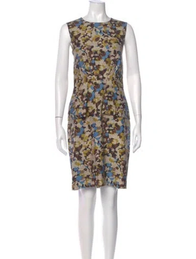Pre-owned Lela Rose Wool Knee-length Dress In Blue