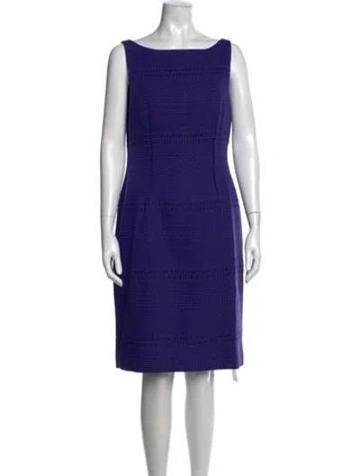 Pre-owned Lela Rose Wool Knee-length Dress In Blue