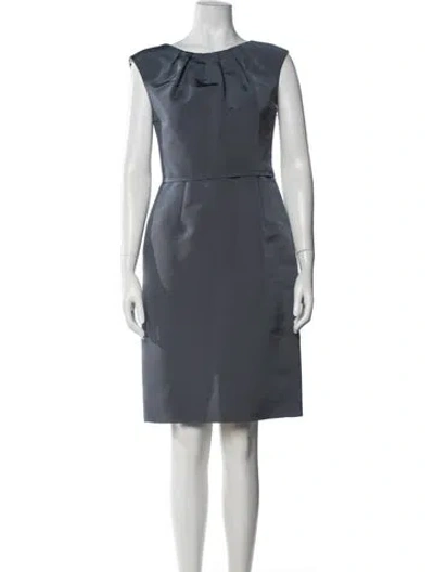 Pre-owned Lela Rose Wool Knee-length Dress In Blue