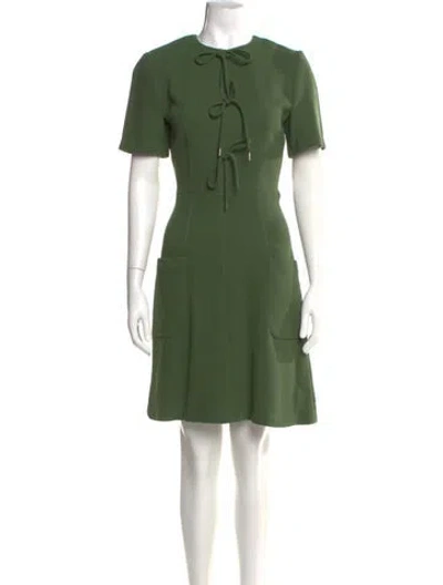 Pre-owned Lela Rose Wool Knee-length Dress In Green