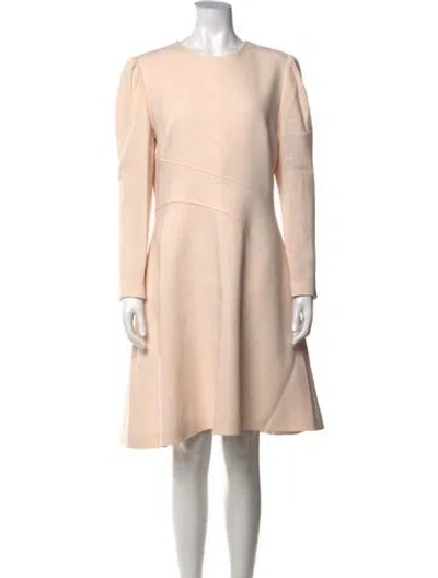 Pre-owned Lela Rose Wool Knee-length Dress In Neutrals