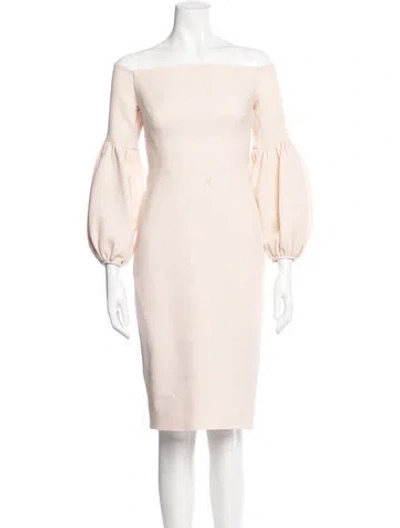 Pre-owned Lela Rose Wool Knee-length Dress In Pink