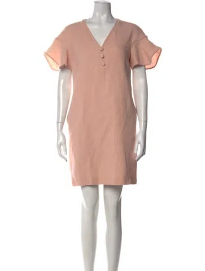 Pre-owned Lela Rose Wool Knee-length Dress In Pink