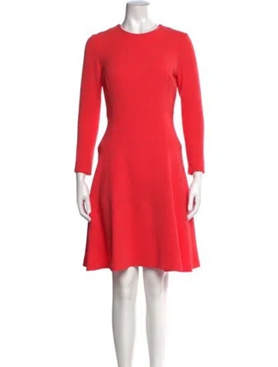 Pre-owned Lela Rose Wool Knee-length Dress In Pink
