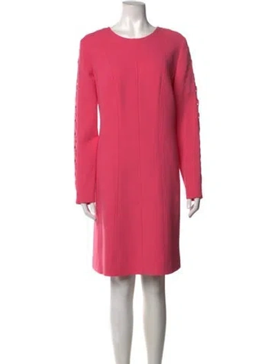 Pre-owned Lela Rose Wool Knee-length Dress In Pink