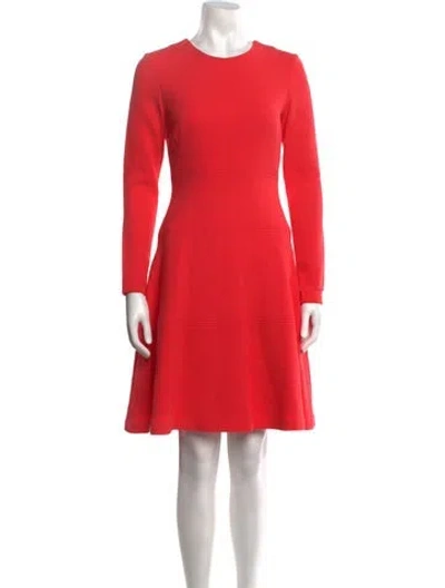 Pre-owned Lela Rose Wool Knee-length Dress In Pink