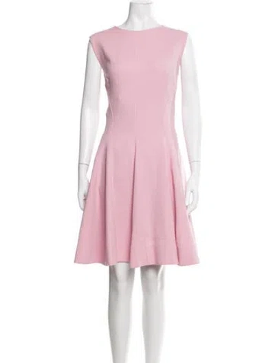 Pre-owned Lela Rose Wool Knee-length Dress In Pink