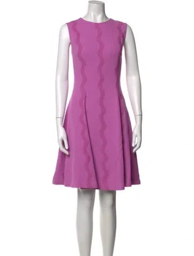 Pre-owned Lela Rose Wool Knee-length Dress In Purple