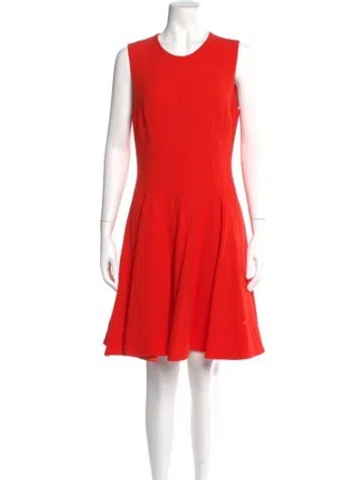 Pre-owned Lela Rose Wool Knee-length Dress In Red