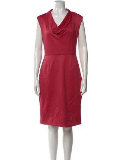 Pre-owned Lela Rose Wool Knee-length Dress In Red