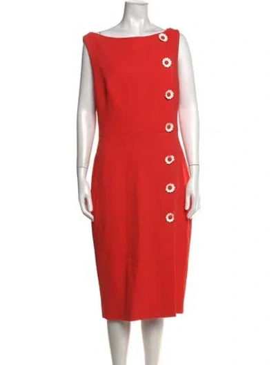 Pre-owned Lela Rose Wool Knee-length Dress W/ Tags In Multi
