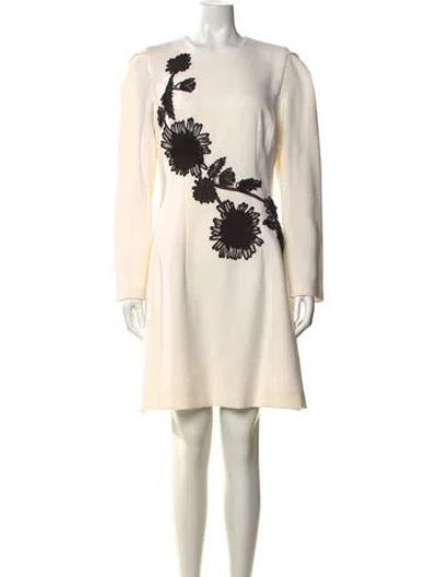 Pre-owned Lela Rose Wool Knee-length Dress W/ Tags In Neutral