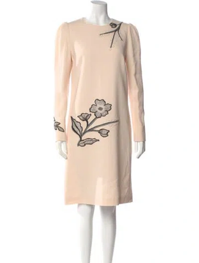 Pre-owned Lela Rose Wool Knee-length Dress W/ Tags In Neutral