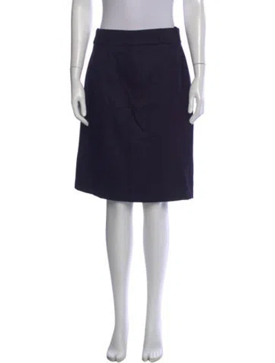 Pre-owned Lela Rose Wool Knee-length Skirt In Blue