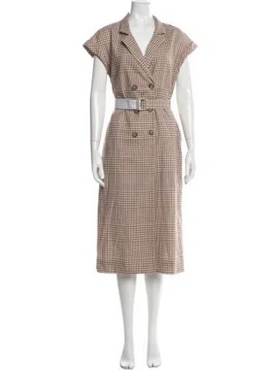 Pre-owned Lela Rose Wool Midi Length Dress In Multicolor
