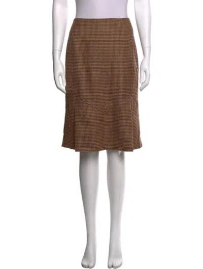 Pre-owned Lela Rose Wool Midi Length Skirt In Neutrals