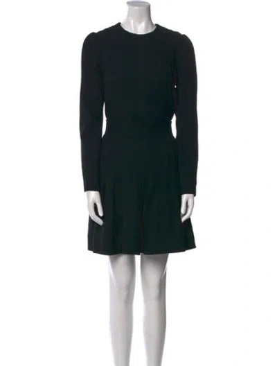 Pre-owned Lela Rose Wool Mini Dress In Black