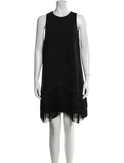 Pre-owned Lela Rose Wool Mini Dress In Black