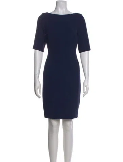Pre-owned Lela Rose Wool Mini Dress In Blue