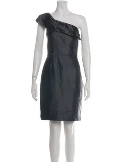 Pre-owned Lela Rose Wool Mini Dress In Blue