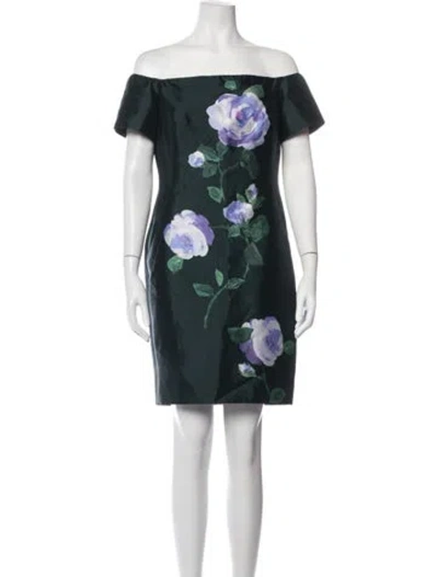 Pre-owned Lela Rose Wool Mini Dress In Blue