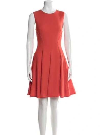 Pre-owned Lela Rose Wool Mini Dress In Orange