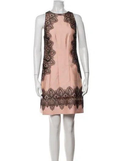 Pre-owned Lela Rose Wool Mini Dress In Pink