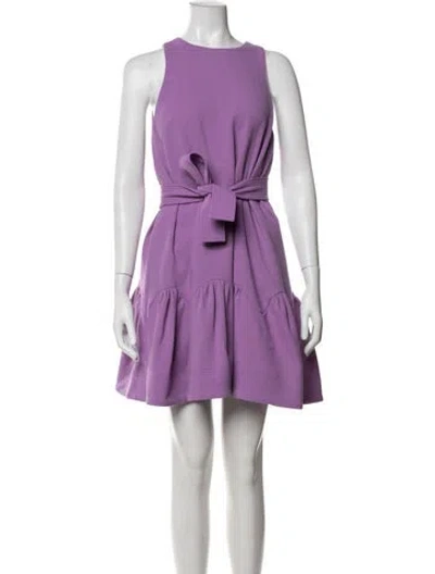Pre-owned Lela Rose Wool Mini Dress In Purple