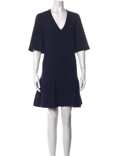 Pre-owned Lela Rose Wool Mini Dress W/ Tags In Blue