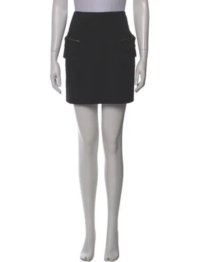 Pre-owned Lela Rose Wool Mini Skirt In Gray