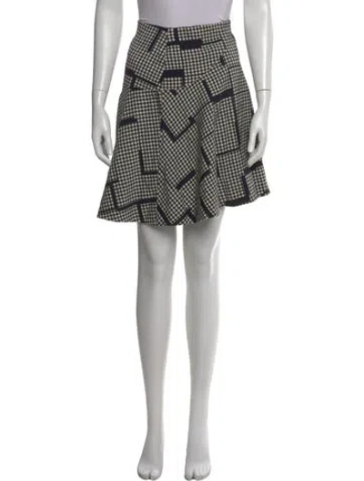 Pre-owned Lela Rose Wool Mini Skirt In Multi